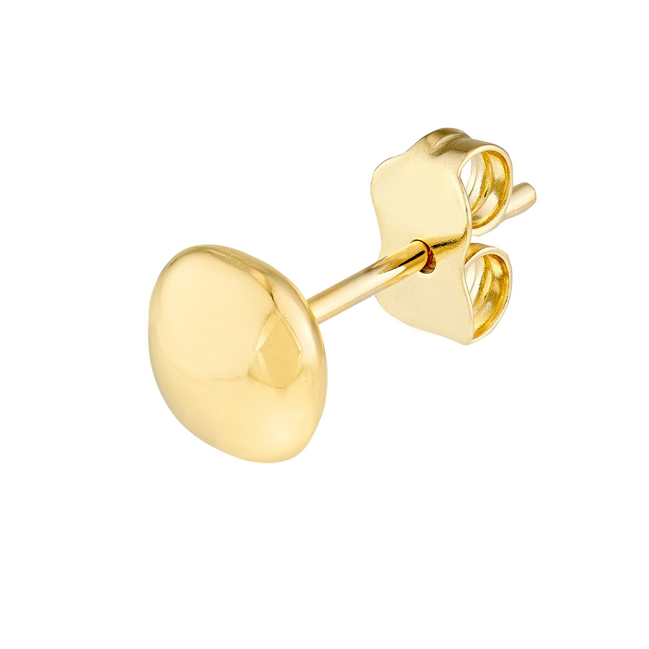 14K Yellow Gold 6mm Cushion Pebble Stud Earrings