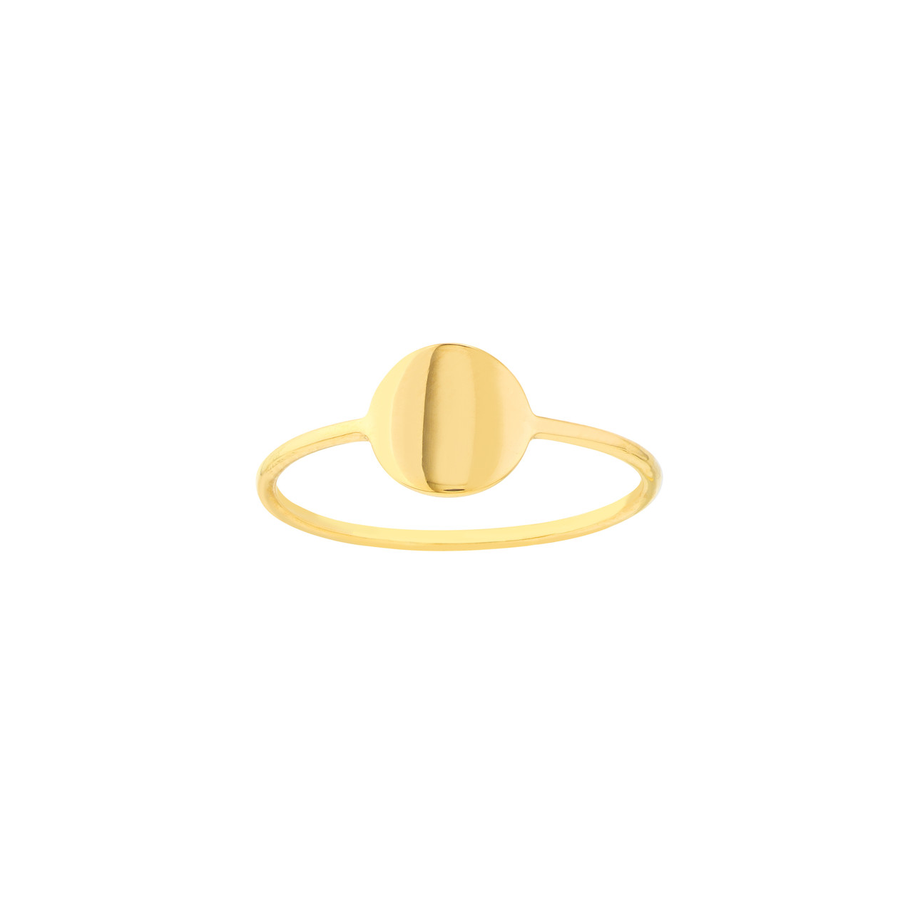 14K Yellow Gold Flat Disk Wire Fashion Ring - Size 6