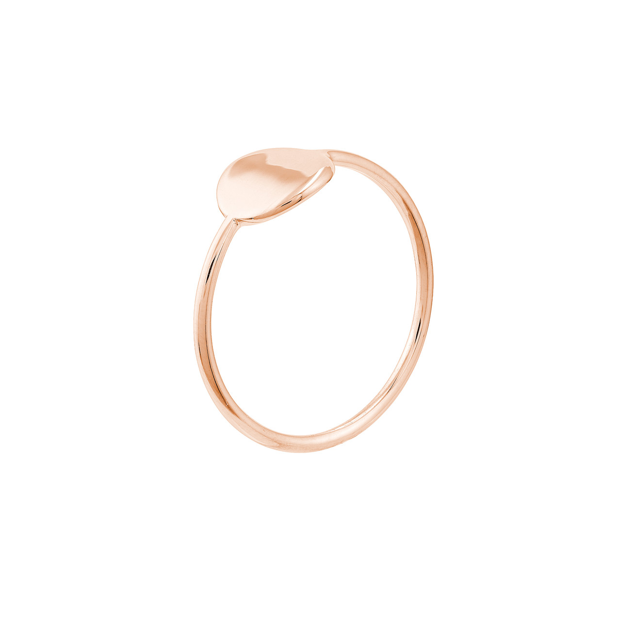 14K Rose Gold Flat Disk Wire Fashion Ring - Size 6