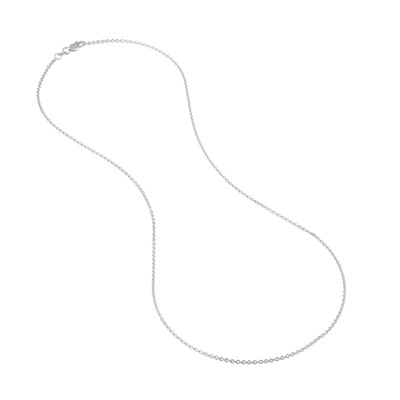 14K White Gold Cable Chain Necklace (1.50mm, 16")