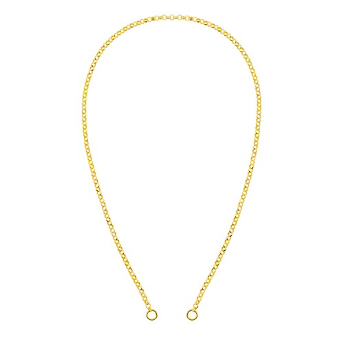 14K Yellow Gold Hollow Rolo Split Chain Necklace (3.8mm, 20")