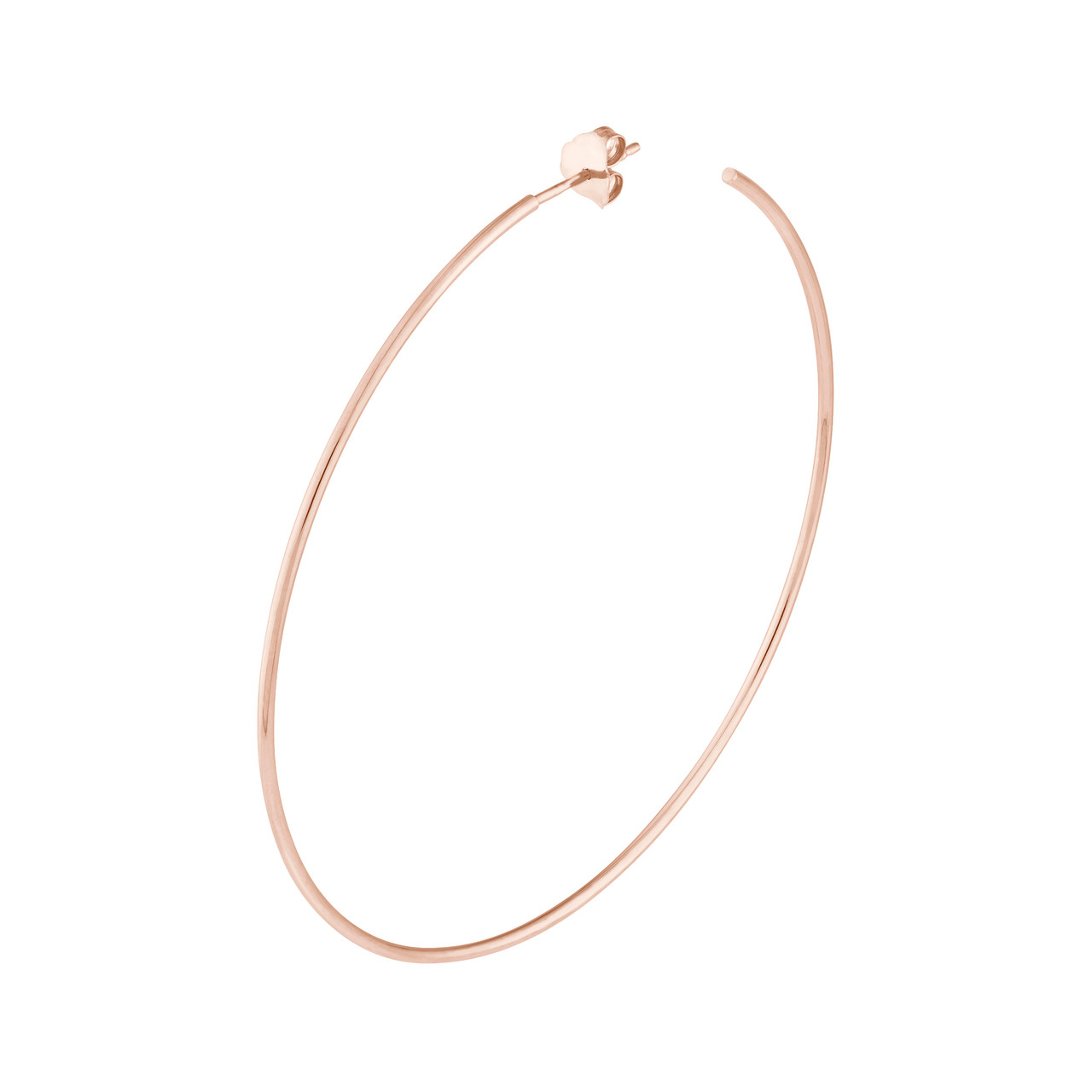 14K Rose Gold Extra Large Hoop Earrings (60x1.2mm)