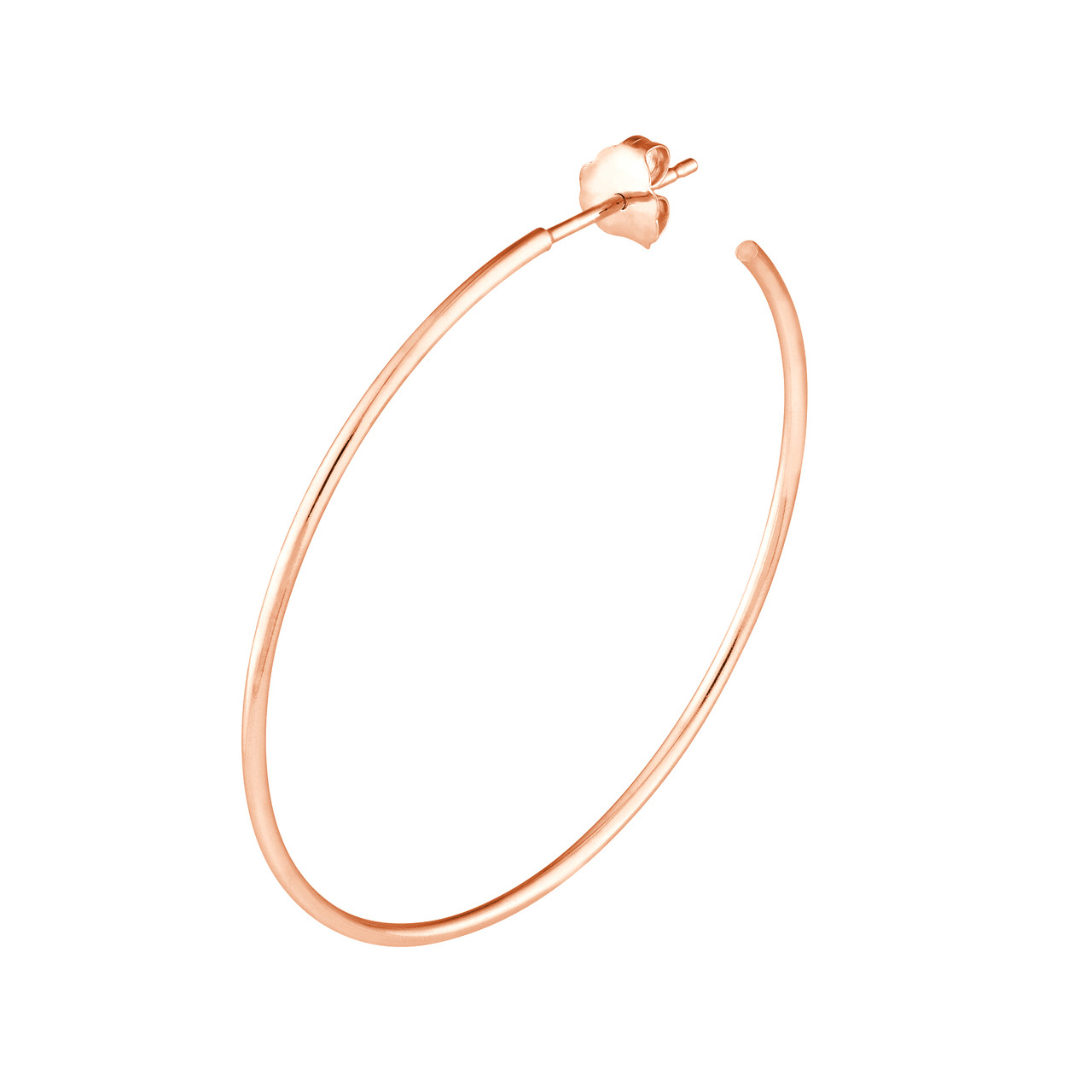 14K Rose Gold Large Hoop Earrings (40x1.2mm)