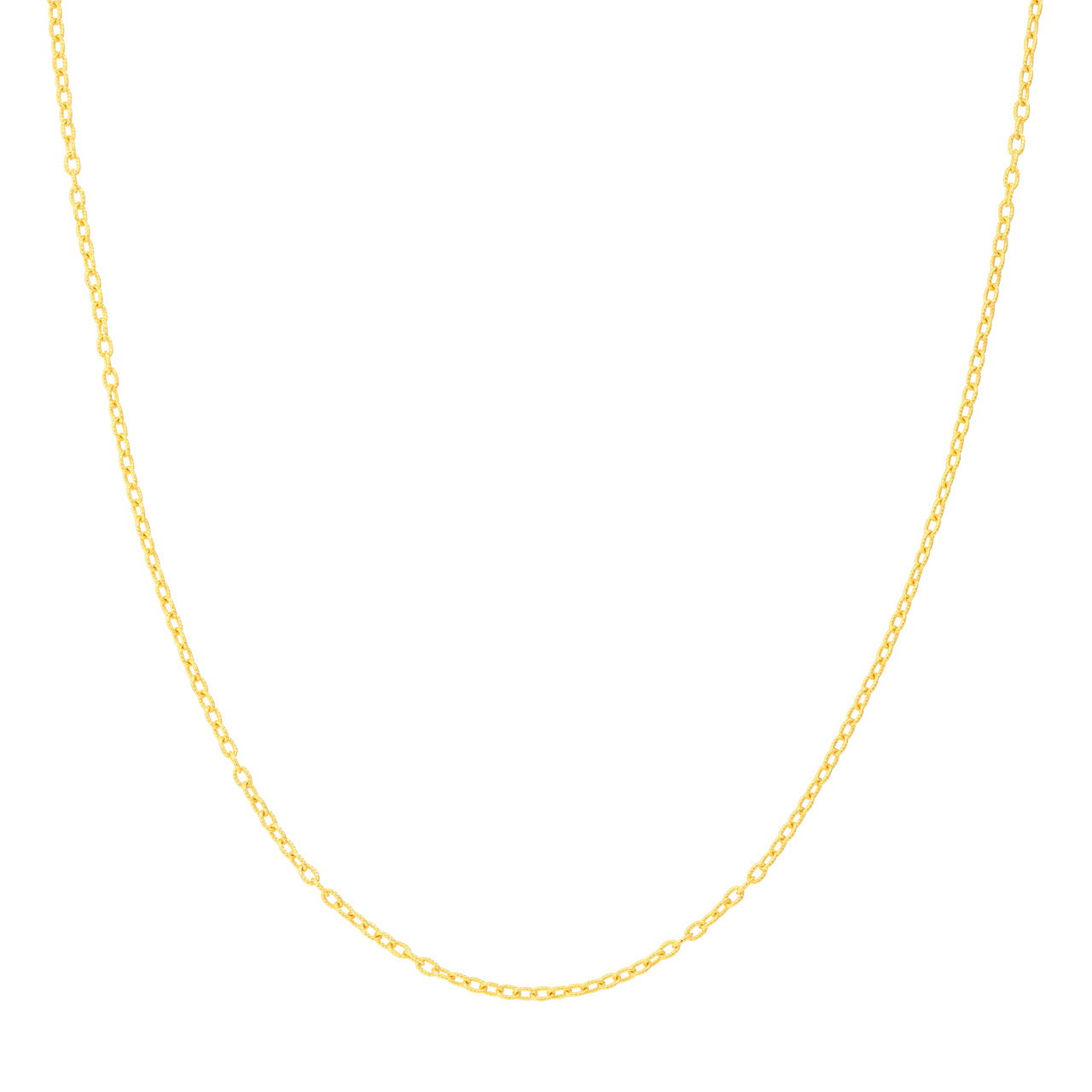 14K Yellow Gold Rolo Permanent Chain Necklace (1.90mm, 24")
