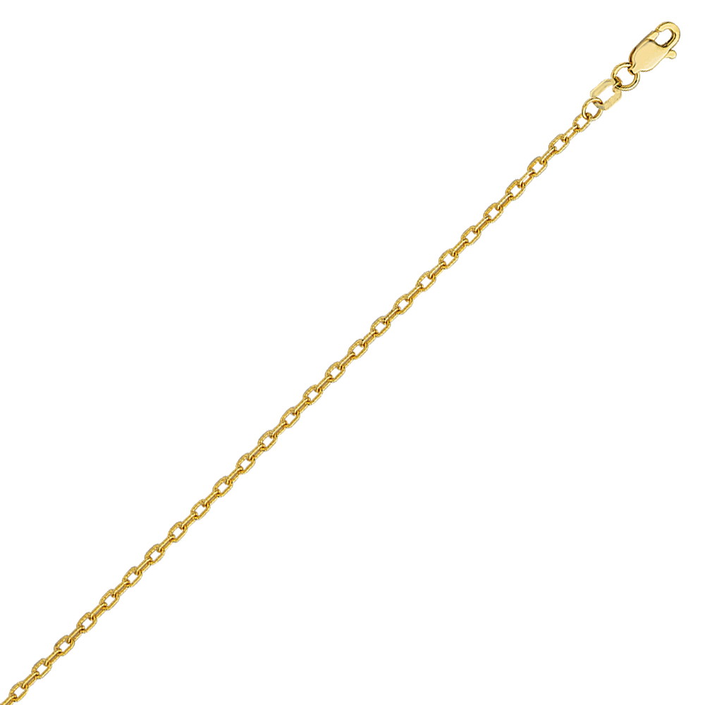 14K Yellow Gold Rolo Permanent Chain Necklace (1.90mm, 24")