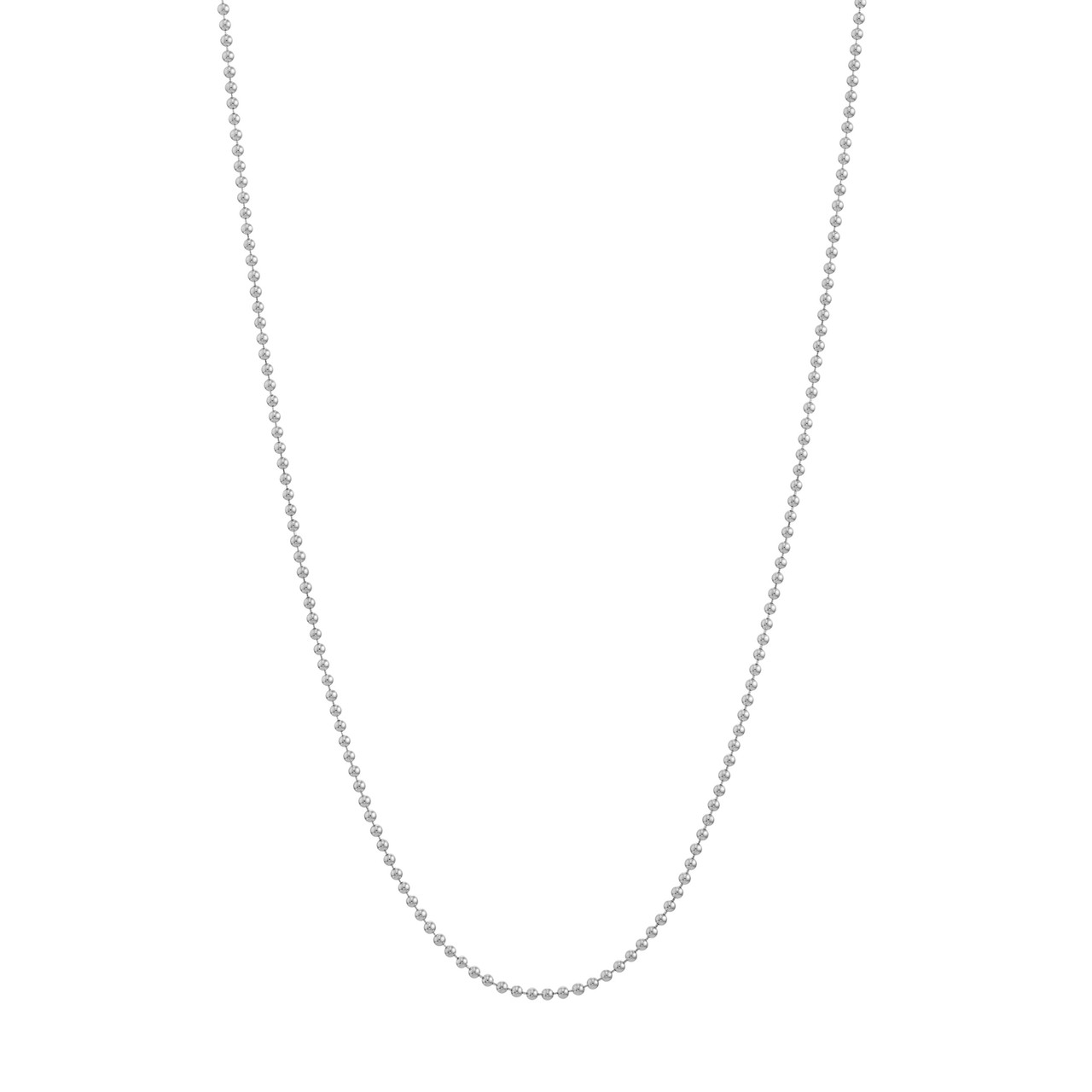 14K White Gold 1mm Bead Chain Necklace (18")