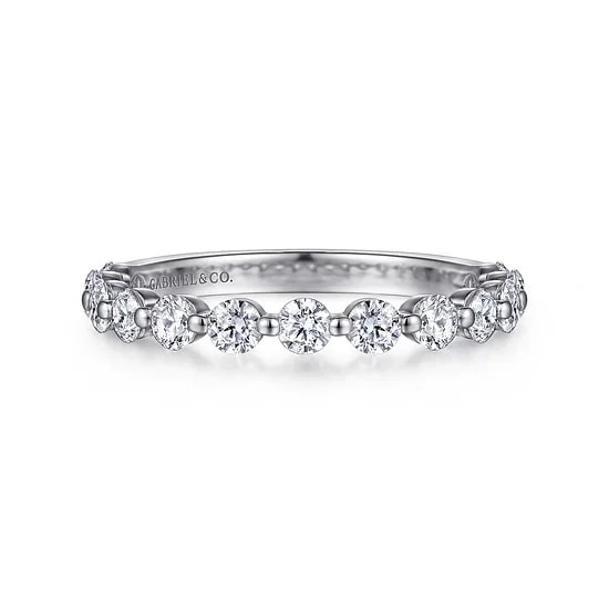 Gabriel & Co. 14K White Gold Round Diamond Single Prong Anniversary Band