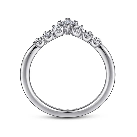 Gabriel & Co. 14K White Gold Diamond V-Shaped Anniversary Band