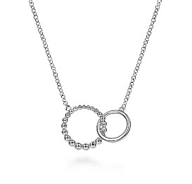 SS 2 CIRCLE BEAD SML PEND 17.5"