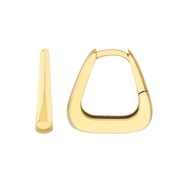 14K Yellow Gold Tapered Square Mini Hoop Earrings