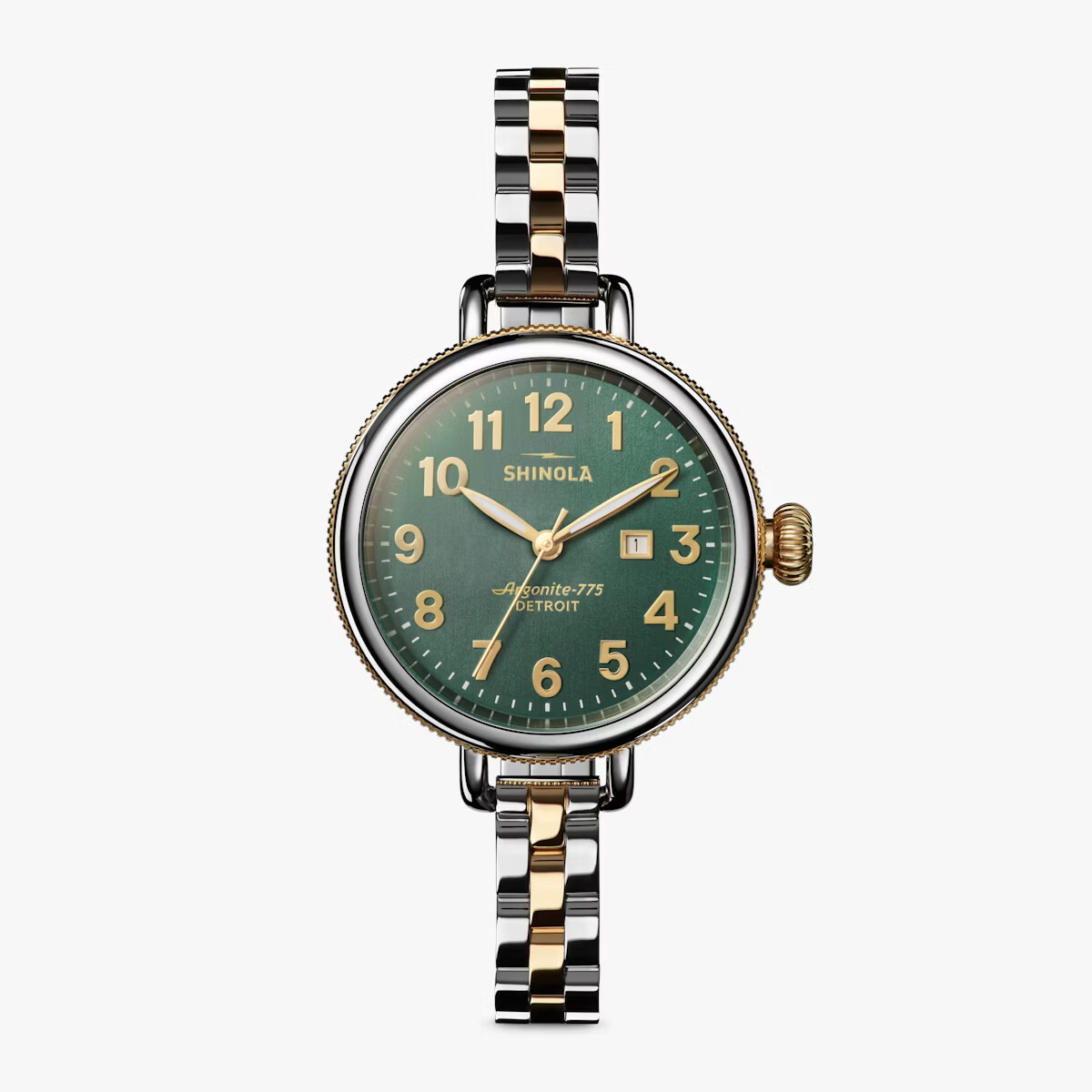 34MM BIRDY 3HD GREEN DIAL 2 TONE BRAC WATCH
