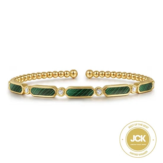 14KY 3.47CTW OV MALCHT .21CTW DIA BEZL BANGLE BRAC