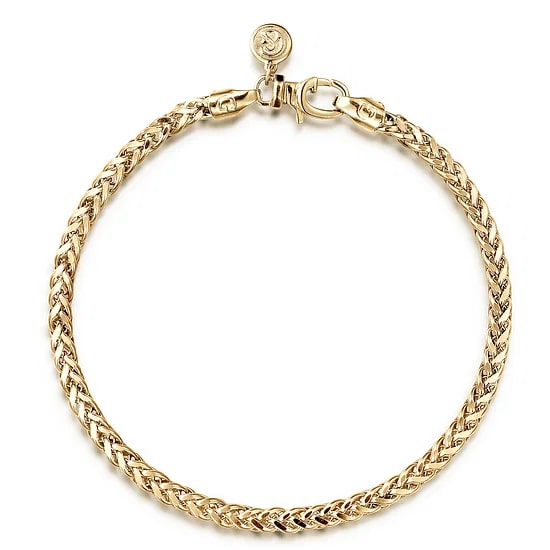 14KY WHEAT CHAIN BRAC 8"