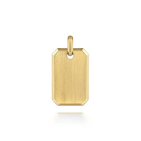 Gabriel & Co. 14K Yellow Gold Medium Satin Dog Tag Pendant
