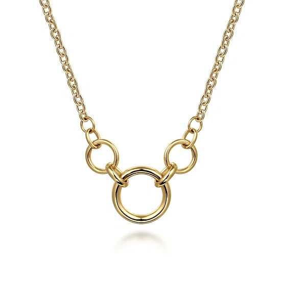 Gabriel & Co. 14K Yellow Gold Hollow Tube Link Necklace (17")