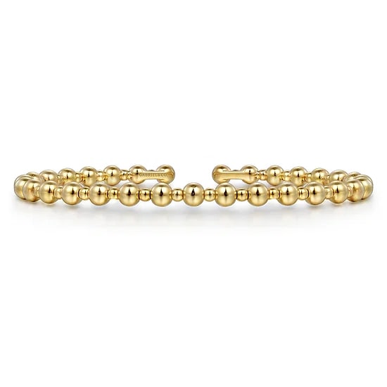 14KY BEADED FLEX BANGLE BRAC