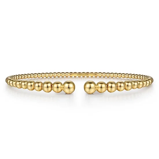 14KY GRAD BEADED FLEX BANGLE BRAC