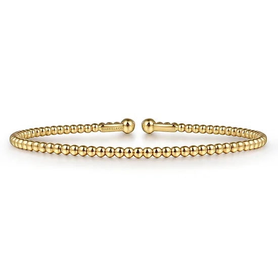 14KY BEADED SPLIT FLEX BANGLE BRAC