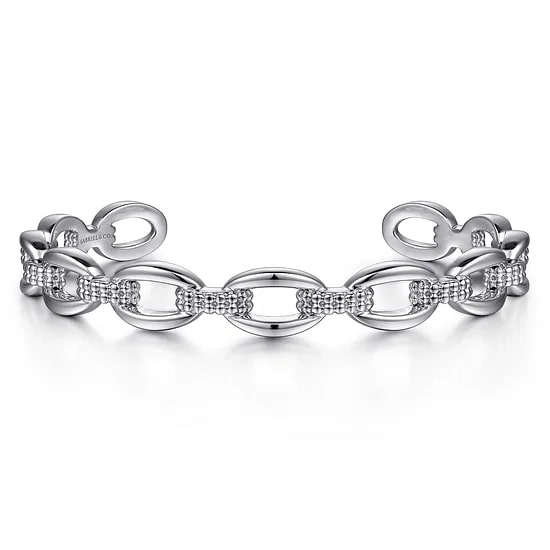 Gabriel & Co. Sterling Silver Oval Link Cuff Bangle Bracelet