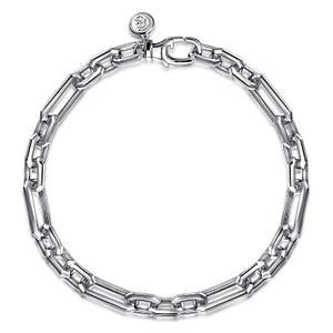 Sterling Silver Figaro Chain Bracelet (8.5")