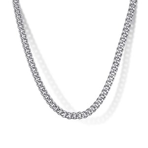 Gabriel & Co. Sterling Silver 3mm Cuban Link Chain Necklace (22")