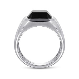 Gabriel & Co. Sterling Silver Black Onyx Signet Ring - Size 10