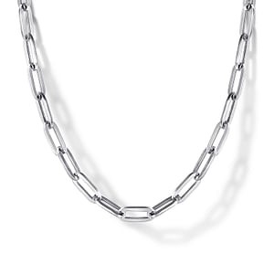 Gabriel & Co. Sterling Silver Paperclip Chain Necklace (32")