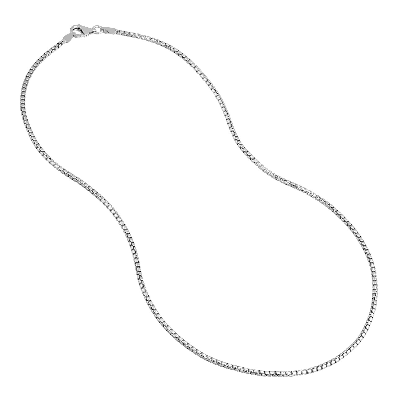 Sterling Silver 2.1mm Round Box Chain Necklace (20")