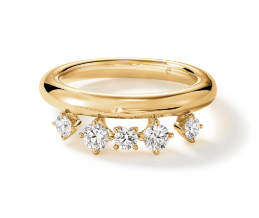 Hearts on Fire Barre 0.49ctw Diamond Floating Ring in 18K Yellow Gold - Size 6.5