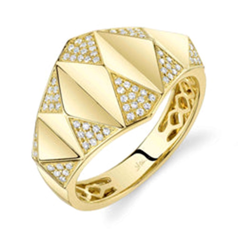 14KY 0.20CTW DIA PYRAMID FASH RING