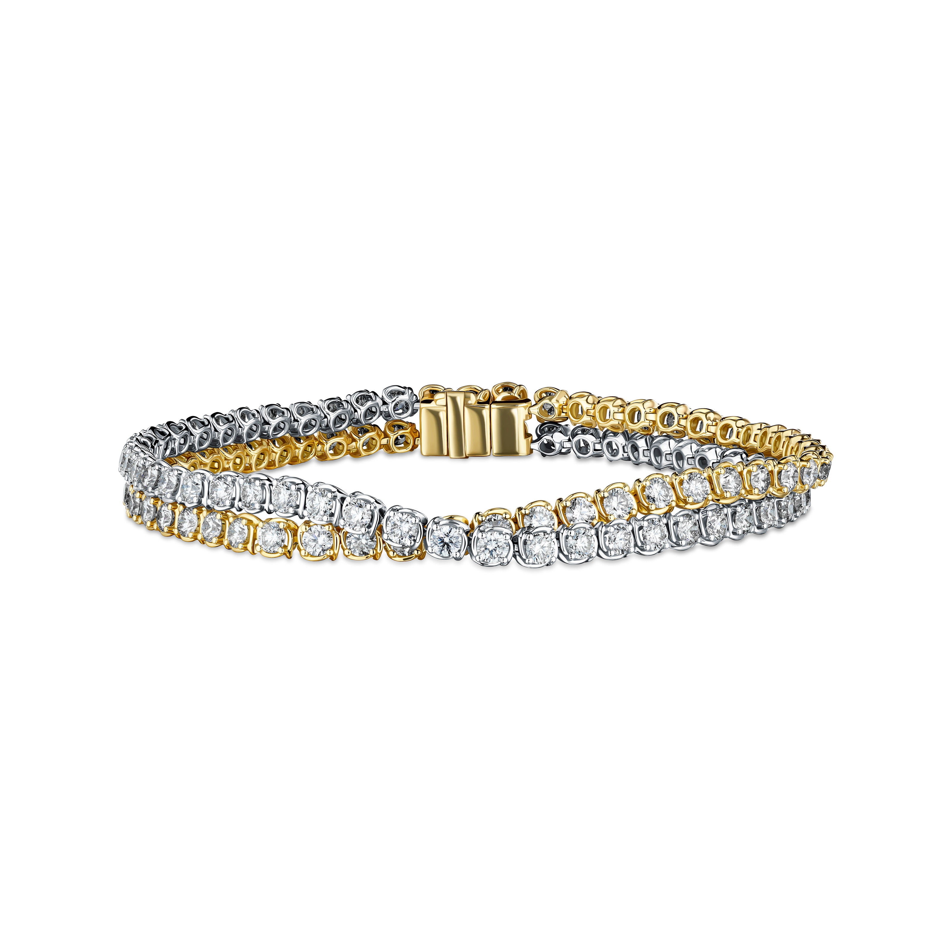 18KWY 5.45CTW RBC DIA 2 ROW TWIST LINE BRAC