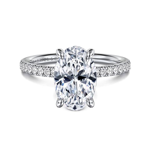 Gabriel & Co. 14K White Gold Diamond Oval Semi-Mount Ring