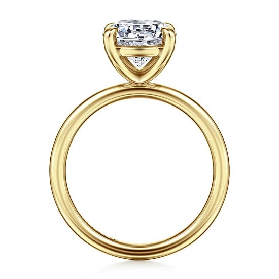 Gabriel & Co. 14K Yellow Gold Round Solitaire Semi-Mount Ring (CZ Center)