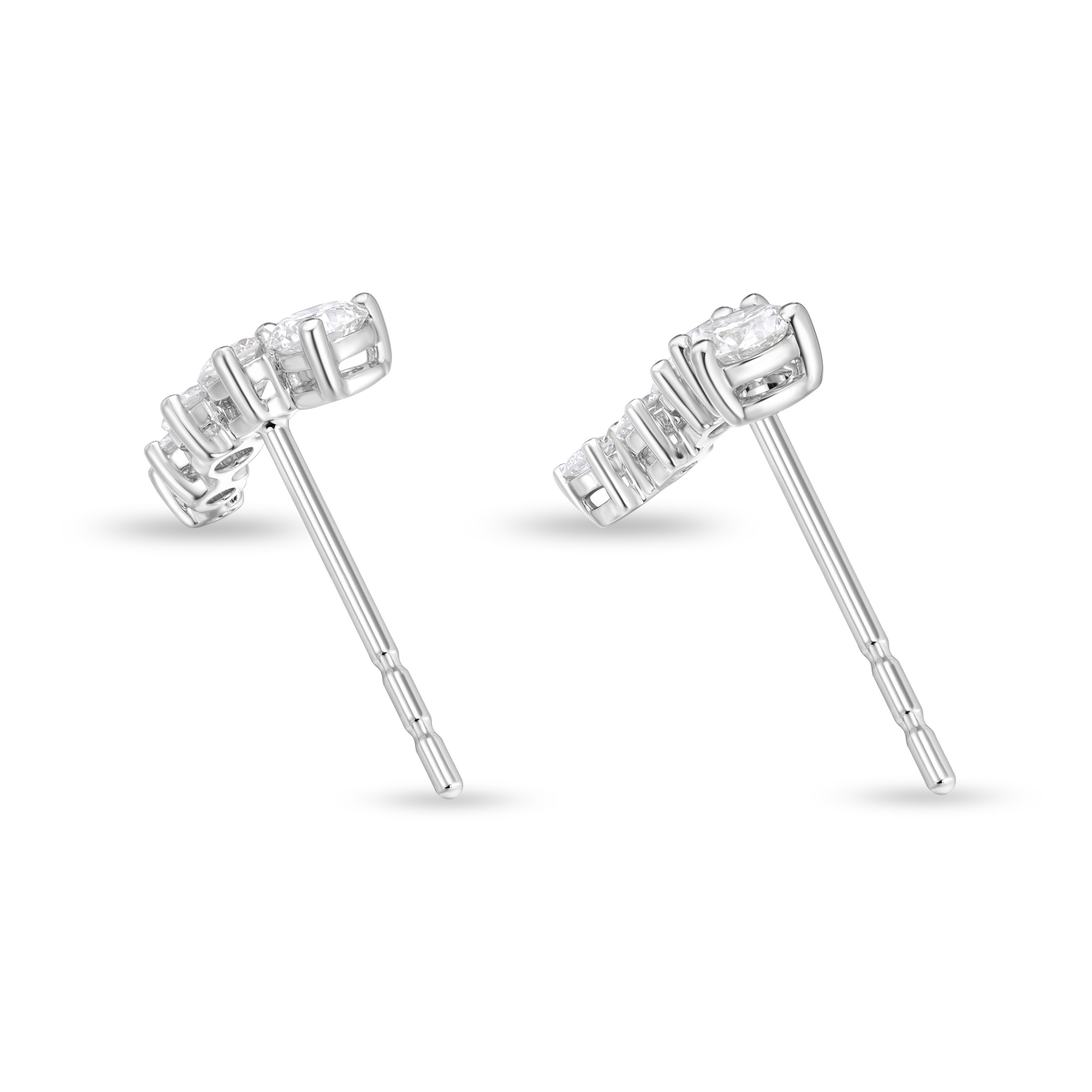 18KW .70CTW DIA ESSENTIALS 5 STONE CLIMBER EARR