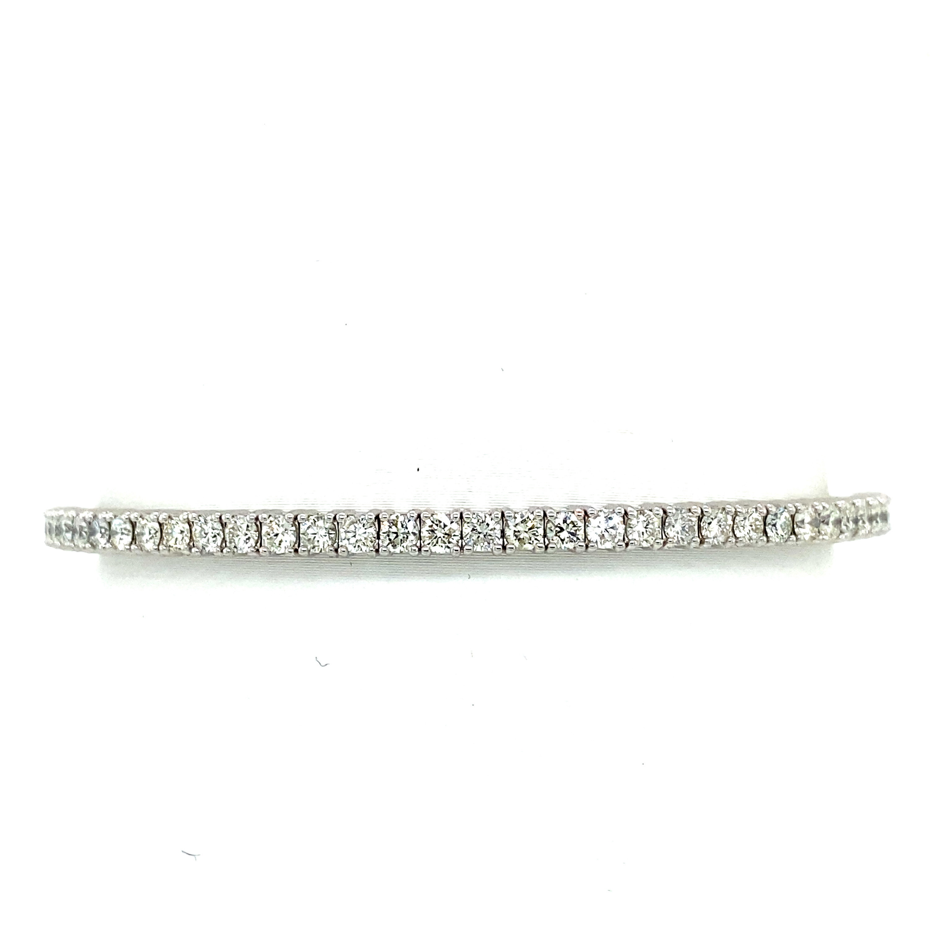 14K White Gold & Titanium Diamond Wire Flex Bangle Bracelet (2.00ctw)