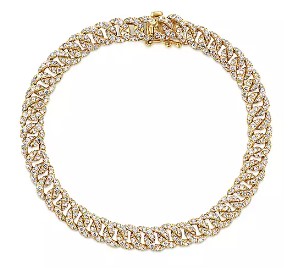 14K Yellow Gold Diamond Link Line Bracelet (3.48ctw)