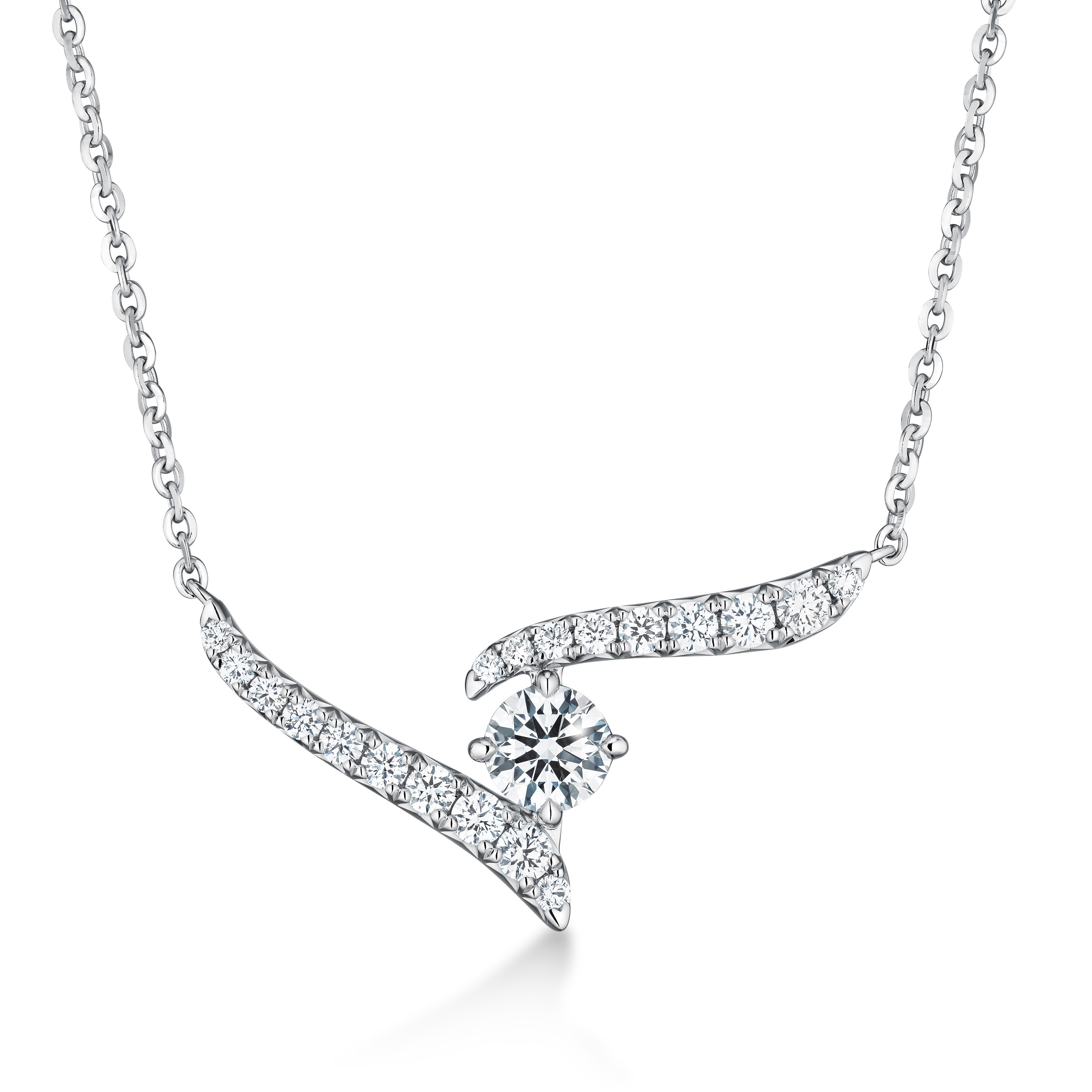 Hearts on Fire Vela 0.32ctw Diamond Crossover Pendant Necklace in 18K White Gold (18")