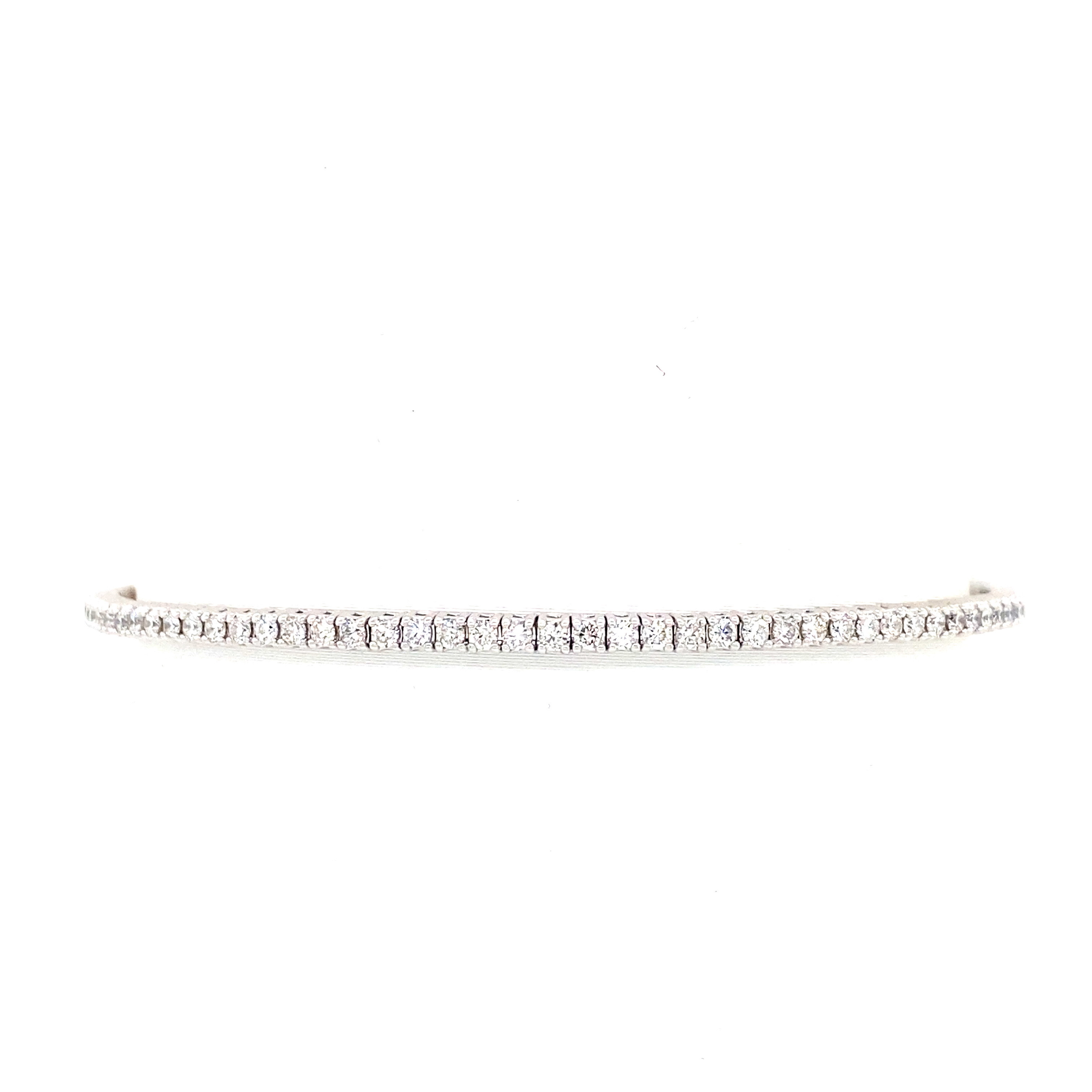 1.37ctw Diamond Wire Flex Titanium Bangle Bracelet in 14K White Gold (6.75")