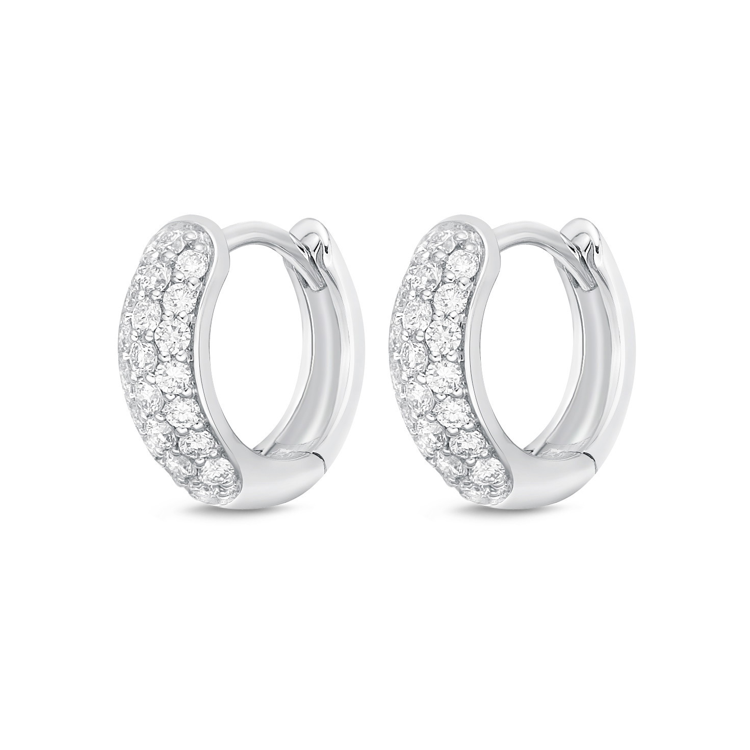 18KW .36CTW DIA PAVE HUGGIES EARR