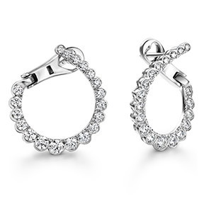Hearts on Fire Aerial Regal 0.98ctw Diamond Hoop Earrings in 18K White Gold