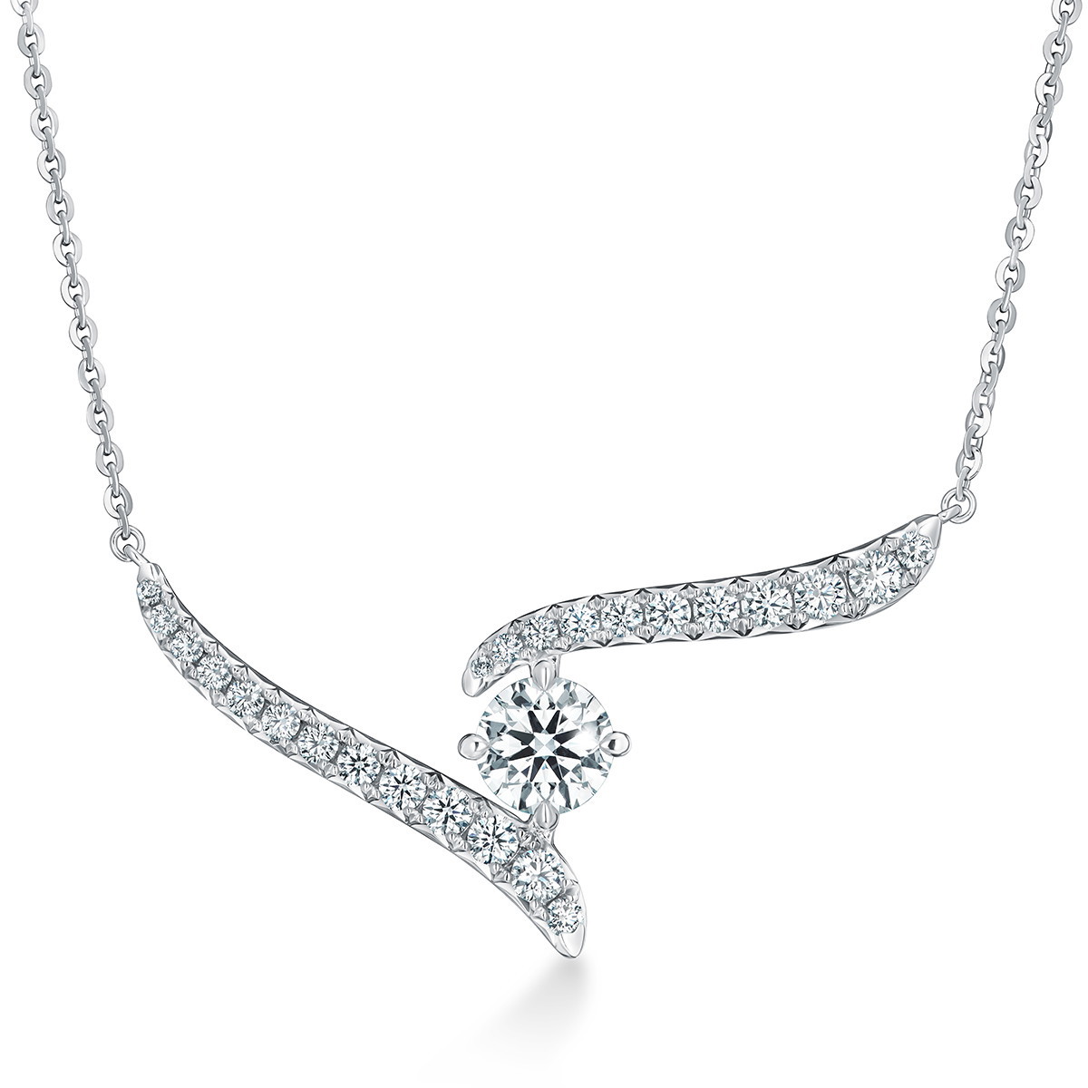 Hearts on Fire Vela 0.93ctw Diamond Crossover Pendant in 18K White Gold