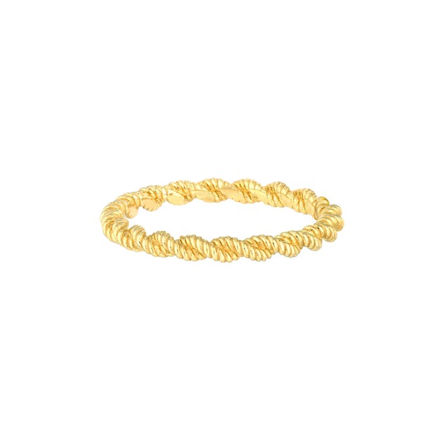 14K Yellow Gold Cable Pattern Band - Size 6