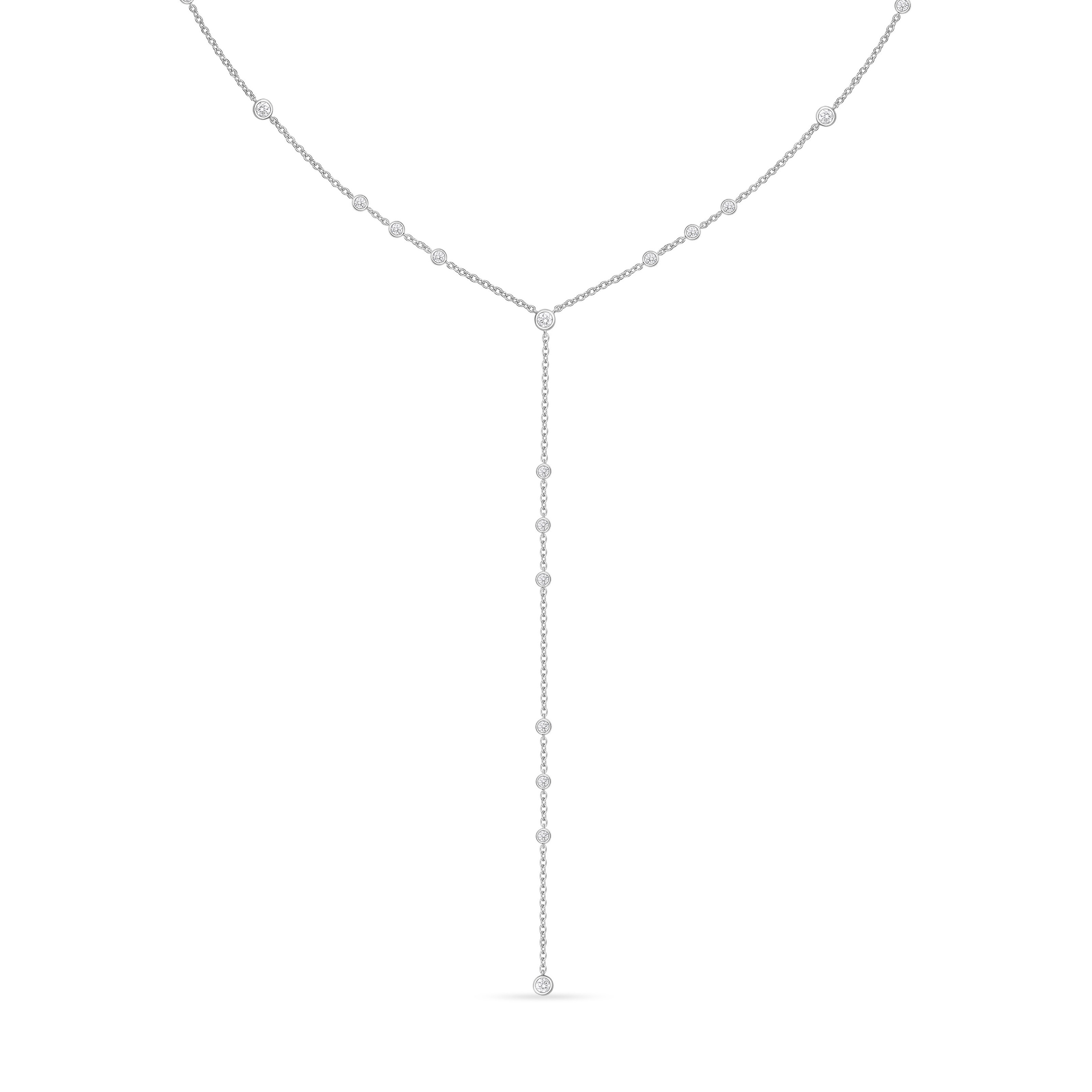 18KR .44CTW DIA CASCADE LARIAT NECK 18"