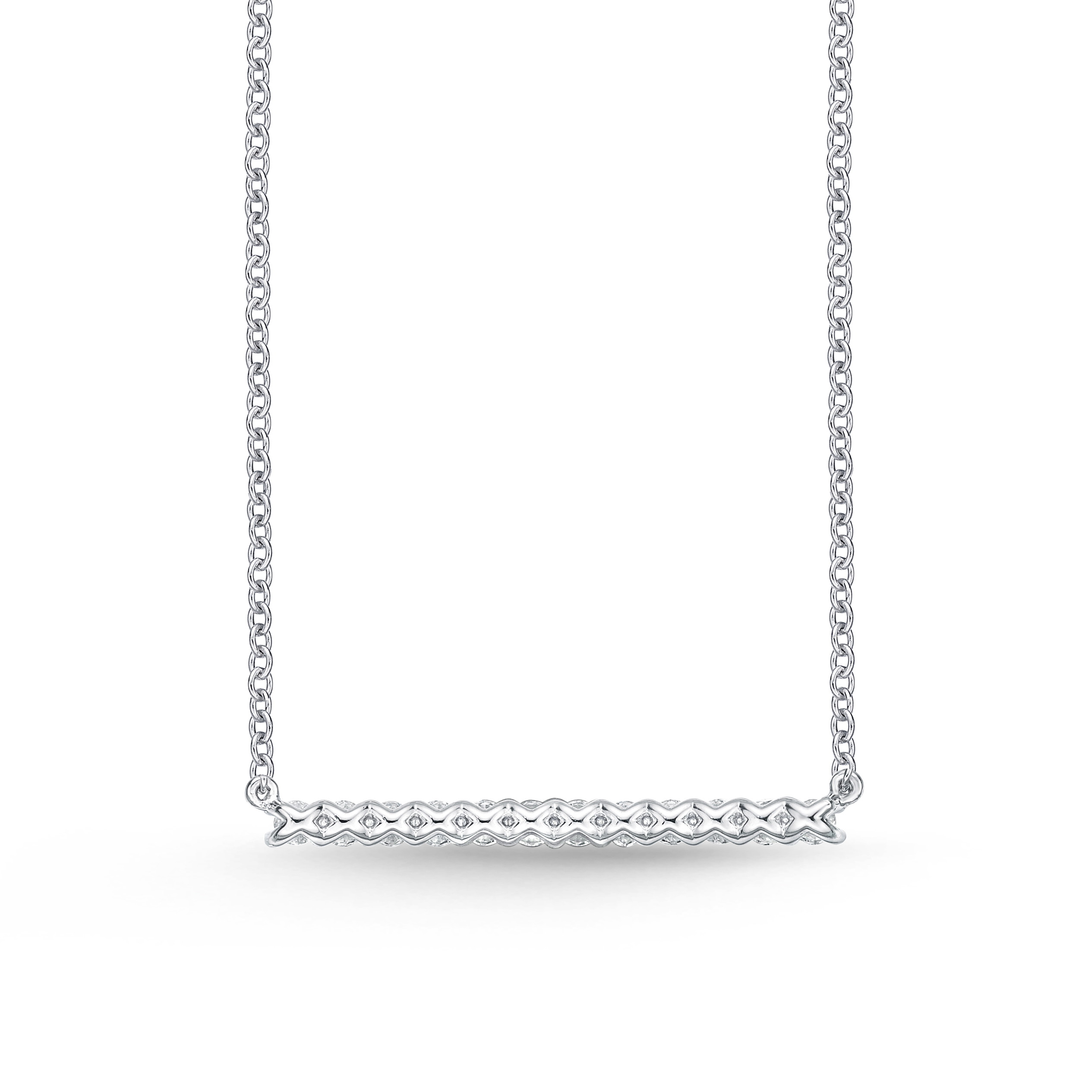 0.31ctw Diamond Bar Pendant Necklace in 18K White Gold (18")