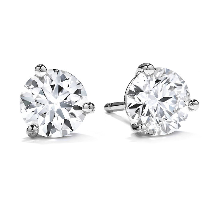 Hearts on Fire Classic 0.26ctw Diamond 3-Prong Stud Earrings in 18K White Gold
