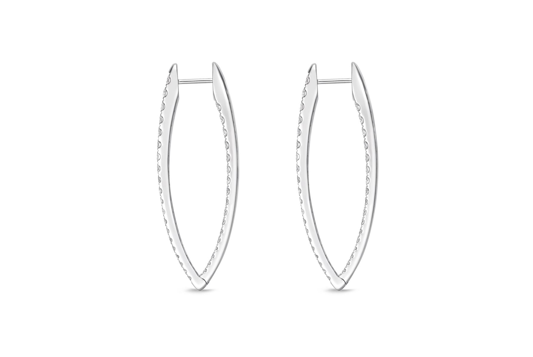 18KW 1.65CTW DIA IMPERIAL HOOP EARR 40X13MM