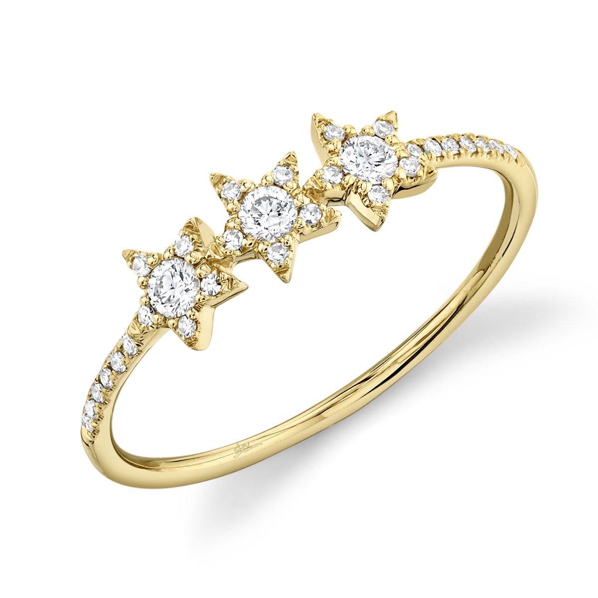 14KY .20CTW DIA 3 STAR FASH RING