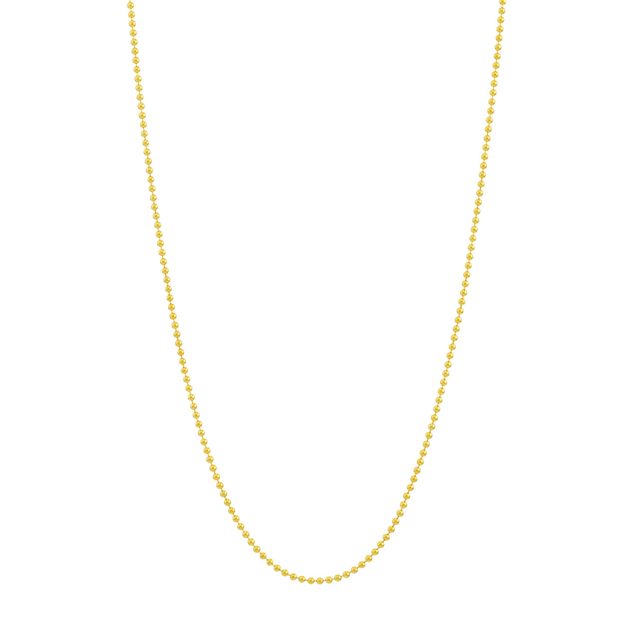 14K Yellow Gold 1mm Bead Chain Necklace (18")