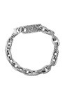 Sterling Silver Oval Link Crosshatch Texture Bracelet (8.75")