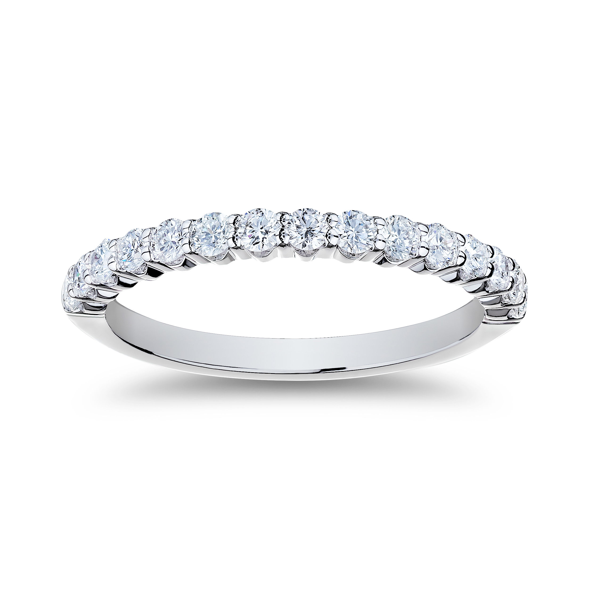 18K White Gold Diamond Half Way Anniversary Band (0.55ctw)